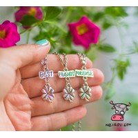 Кулон для троих друзей "Best Friends Forever. Клевер четырехлистник. Цена за набор